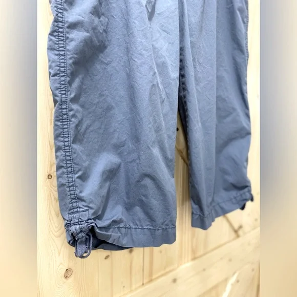 ❤️🥰Izod Capri Tie Cropped Ankle Gray Blue Cargo Leisure Pants - Picture 2 of 9